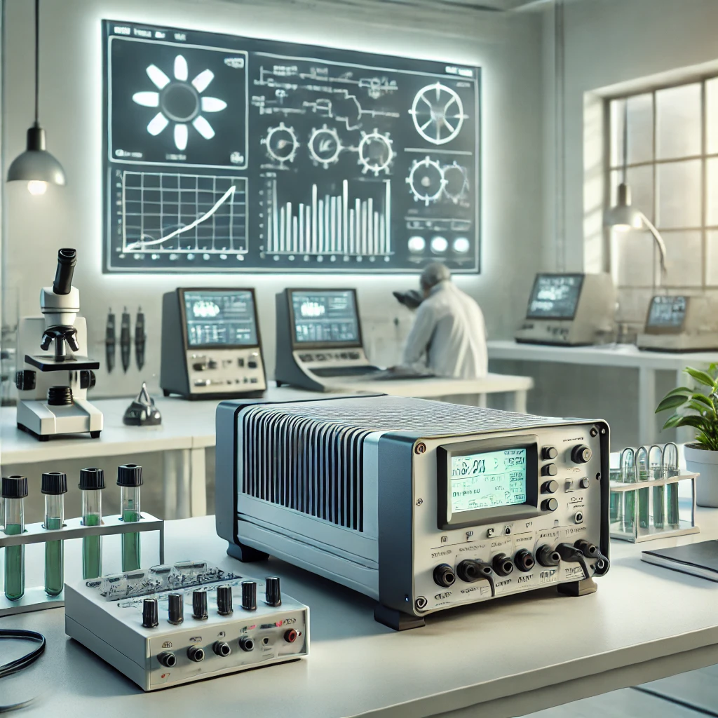 solar inverter lab test facility shown with a analyst